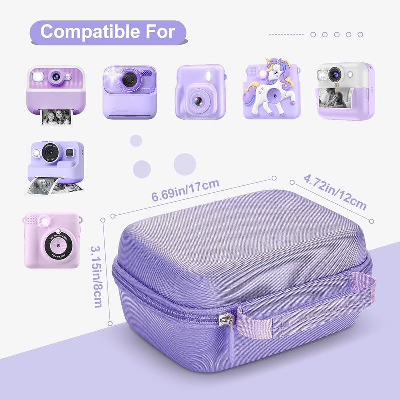 Hikkon Camera Case Compatible for ESOXOFFORE/Upgrade/Dylanto/Yehtta/HiMont/CAMCLID Kids Instant Print Camera Toy,Portable Digital Camera Storage Holder Organizer Bag (Case Only) - Purple - Image 2